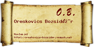 Oreskovics Bozsidár névjegykártya